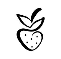 Strawberry hand drawn outline doodle icon. Vector sketch Logo illustration of healthy berry - fresh raw strawberry for print, web, mobile and infographics isolated on white background