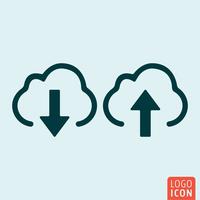 Upload and download icon vector