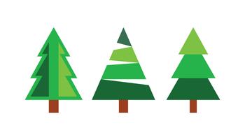 Christmas trees isolated vector