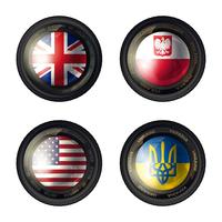 Camera lens flag vector