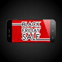 Venta de viernes negro smartphone vector