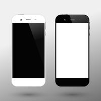 Black and white smartphones vector