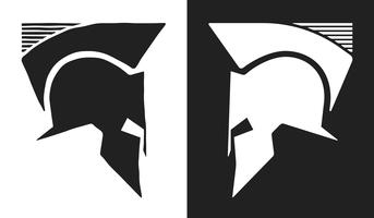 Logotipo del casco espartano vector