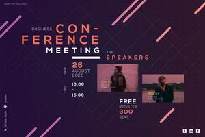 Conferencia de negocios reunión corporativa, diseño creativo. vector