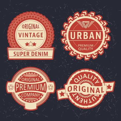 Vintage label set