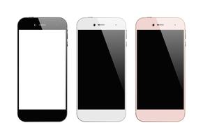 Smartphones de tres colores. vector