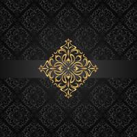 Abstract dark seamless pattern with golden element vector