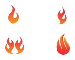 Aplicación de iconos de logotipo y símbolos de fuego. vector