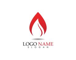 Plantilla de iconos de logotipo y símbolos de la naturaleza de la llama de fuego vector