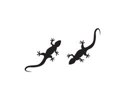 Lizard Chameleon Gecko Silhouette negro vector 10