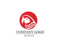 Plantilla de logotipo y símbolos de aves vector color rojo