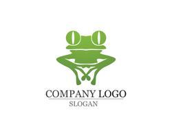 green frog symbols logo and template vector