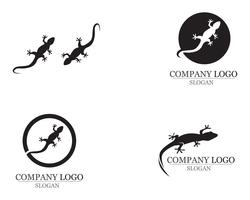 Lizard Chameleon Gecko Silhouette negro vector 10