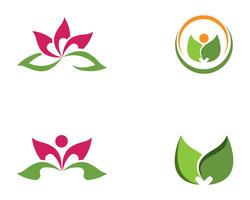 Signo de flor de loto para bienestar, spa y yoga. Ilustración vectorial