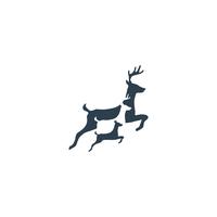 elemento de icono de ilustración de vector de plantilla de logotipo de ciervo salto creativo