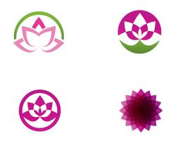 Signo de flor de loto para bienestar, spa y yoga. Ilustración vectorial vector