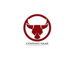 Plantilla de logotipo y símbolos de cuerno de toro vector