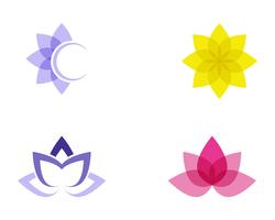 Signo de flor de loto para bienestar, spa y yoga. Ilustración vectorial vector