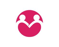 Logotipo de amor familiar y plantilla de símbolos, vector