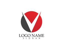 Plantilla de logotipo y símbolos de negocios de letras V vector