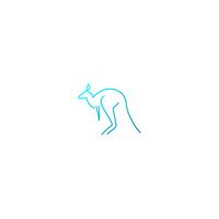 elemento de ilustración de icono de vector de diseño de logotipo de canguro