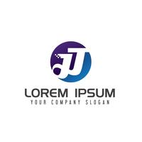 letter J technology logo design concept template vector