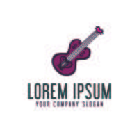 love guitar logo. hand drawn design concept template