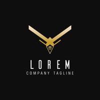 luxury drone technology logo design concept template vector