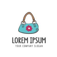 Bolso mujer accesorios logo. plantilla de concepto de diseño vector