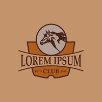 horse emblem logo design concept template vector