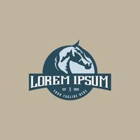 horse vintage logo. emblem design concept template vector