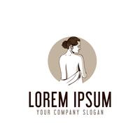 beauty woman logo. sexy vintage design concept template vector