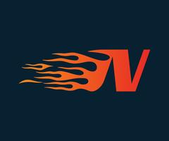 Letter N flame Logo. speed logo design concept template vector