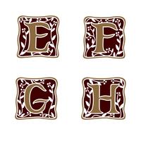 decoration Letter E, F, G, H logo design concept template vector