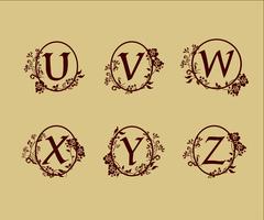 decoration Letter U, V, W, X, Y, Z logo design concept template vector