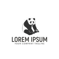 Panda sits logo design concept template