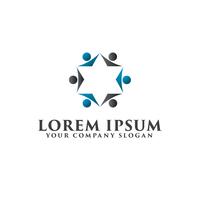 people Business and Consulting logo. teamwork star logo design c vector