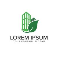 green building logo design concept template vector