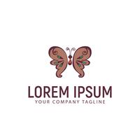 butterfly hand drawn logo design concept template vector