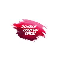 Hand-written lettering brush phrase Double Coupon Days with wate vector