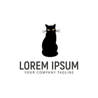 black cat  logo design concept template vector