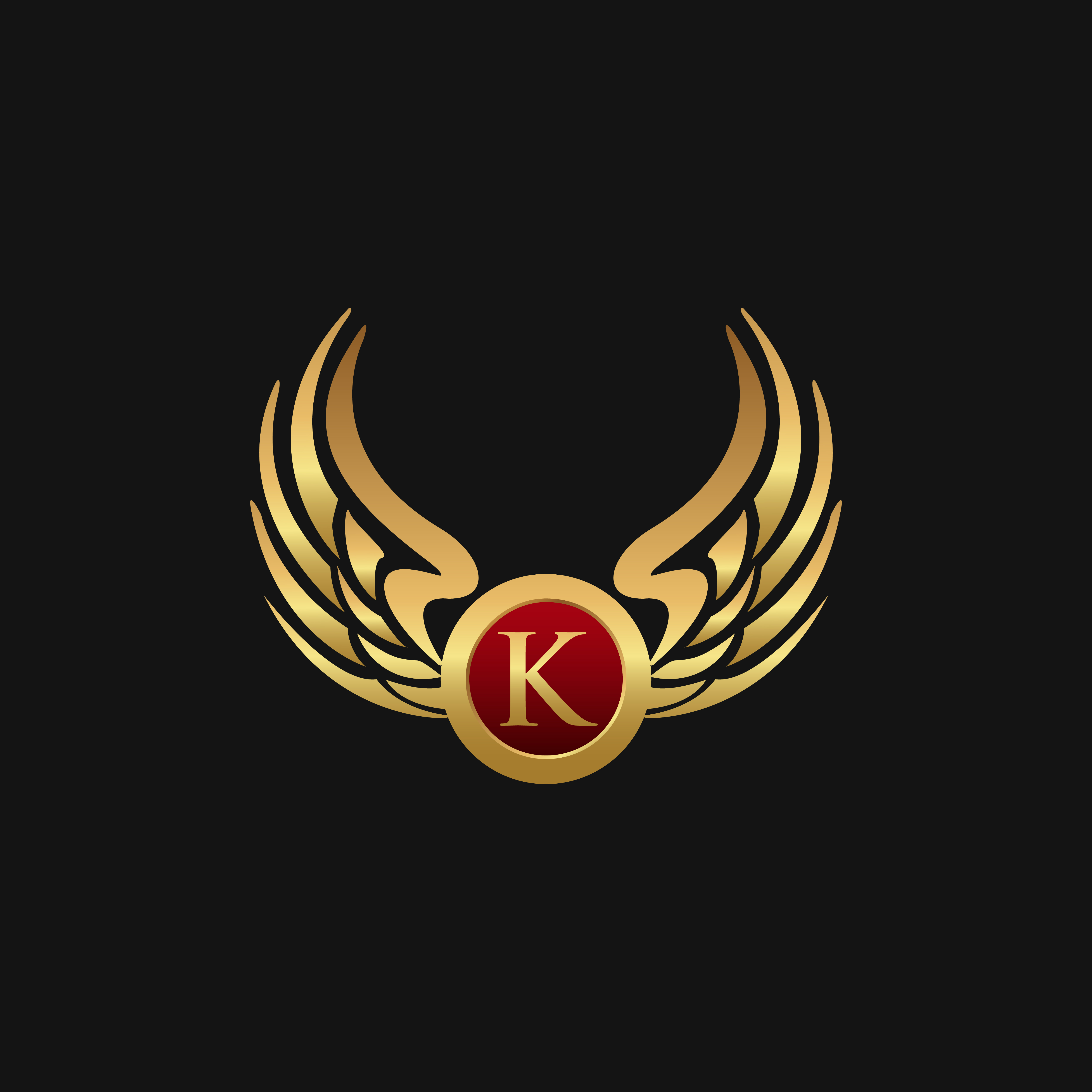 Download Free Luxury Letter K Emblem Wings Logo Design Concept Template Download Free Vectors Clipart Graphics Vector Art PSD Mockup Template