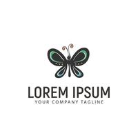 butterfly hand drawn logo design concept template