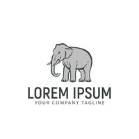 elephant hand drawn logo design concept template vector