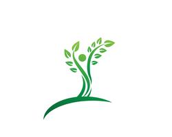 Plantilla de logotipo de vector de identidad de personas de árbol verde