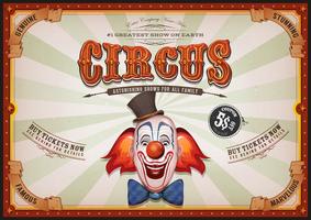 Vintage Circus Poster With Clown Head vector