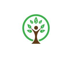 Plantilla de logotipo de vector de identidad de personas de árbol verde