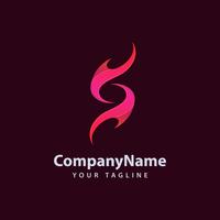 Letter S flame Logo design template. vector