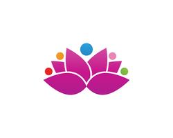 Signo de flor de loto para bienestar, spa y yoga vector