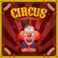 Vintage Circus Poster With Clown Head